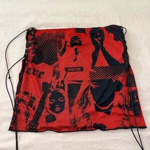 Edikted Bold Red and Black Mini Skirt